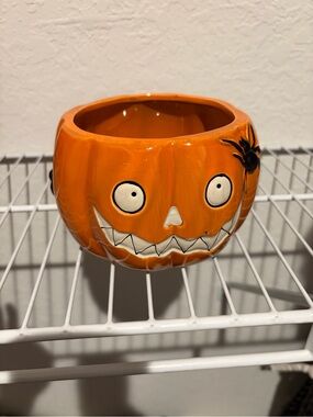 Yankee Candle Orange & White Pumpkin Serving Bowl
